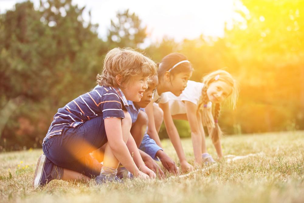 Children playing with rope